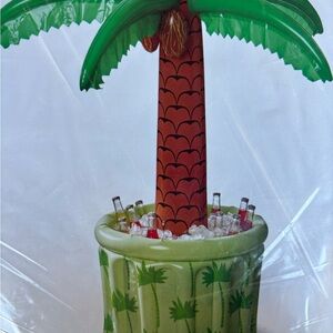 Inflatable Palm Tree Beverage Cooler - Green